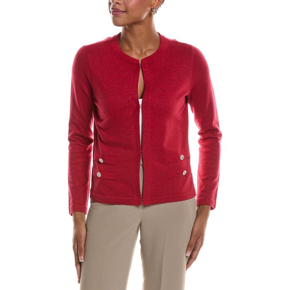 St. John Womens  Knit Cardigan, Red
